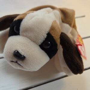 Vintage 1996 Ty Beanie Babies Bernie The St. Bernard Brown, White & Black NWT